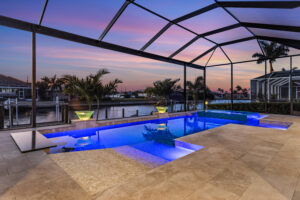 Sunset luxury outdoor living space